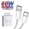 60W USB C To USB C Fast Charging PD Cable For iPhone 15 16 Pro Max 15 Plus Samsung Huawei Honor Xiaomi Redmi Type C Braided Wire