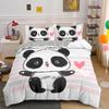 Panda Duvet Cover Cute Animal Pattern Bedding Set for Kids Boys Girls Cartoon Giant Panda Bear Polyester Comforter Cover Queen