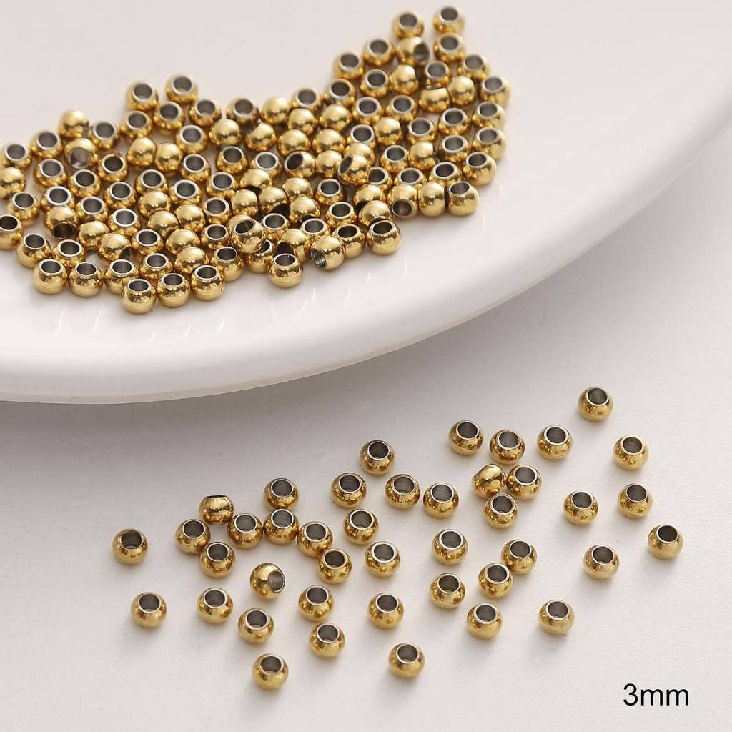 10-50pcs/bag Stainless Steel Beads DIY Bracelet Necklace Earrings Jewelry Accessories