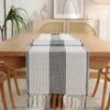 Hand Woven Solid Color Lace Table Runner with Fringe for Farmhouse Christmas Dining Table Decor