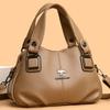 Mother Bag Women's Middle-Aged Handbag Soft Leather Shoulder Crossbody Bag