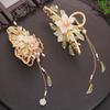 New Flower Hair Claw For Women Vintage Butterfly Peony Tassel Shark Gripper Elegant Exquisite Metal Hairpin Hair Accessory