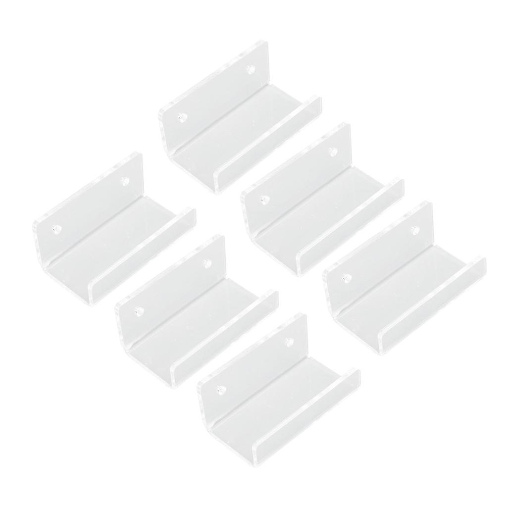 6Pcs Wall Mount Vinyl Record Shelf Clear Clear Acrylic Record CD Storage Rack Floating Wall Shelves