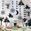 6Pcs Halloween Ghost Witch Hanging Pendant Happy Halloween Decoration for Home Trick or Treat Photo Prop Halloween Suppiles
