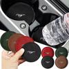 Car Cup Holder Pad PU Leather Slot Non-slip Coaster Mat For Focus Mk2 Mk3 Fiesta Mk7 Ranger Mondeo Mk4 S-MAX Kuga Mustang