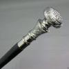 Vintage-Brass Silver Cane Wooden Walking Stick Handle Knob Gift Antique