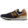 NB 574 V2 Retro Leather Low-Top Casual Running Shoes Unisex Sneaker Blue Brown ML574OT2