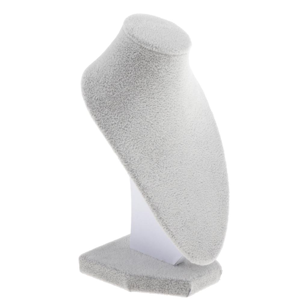 Velvet Necklace Bust Display Stands Pendant Chain Jewelry Rack Black