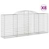 VidaXL Curved Gabion Baskets 8 Pcs 300x50x120/140 Cm Galvanized Iron, Gabion, Gabion Cage, Gabion Wall Basket, Wall 3146725