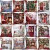 Merry Christmas Decorations for Home Xmas Cushion Cover Christmas Ornament Pillowcase Natal Navidad 2024 New Year Gifts 45x45cm