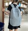 Solid Color Student Schoolbag Women's Large Capacity Backpack