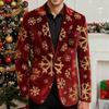 Men's Printing Corduroy Warm Pocket Suit Jacket Cardigan Men's Casual Suit