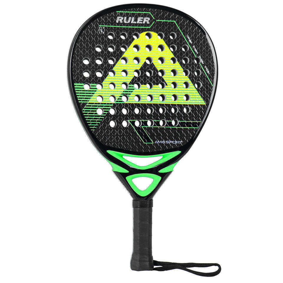 AMASPORT Carbon Fiber Racket All Carbon and EVA Memory Elastic Foam Core Racket Diamond Senior Player Ball