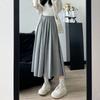 High-weight Glutinous Rice Skirt for Women In Spring and Autumn New High-waisted A-line Slim Skirt with Drape Mid-length Skirt