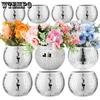 Disco Ball Vase Artificial Decorative Bowl for Candle Holder Centerpieces Multi-Functional Room Decoration Makeup Storage Ice Bucket Candy Jar