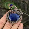 Lapis Lazuli Handmade Copper Wire Wrap Jewelry Pendant 2.56" V4q15