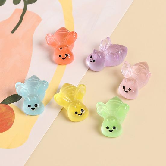 50/100Pcs Resin Miniature Animal Figures Glow In The Dark Tiny Bear Rabbit Fish Ornament Micro Landscape for Garden Aquarium Dollhouse Office Home