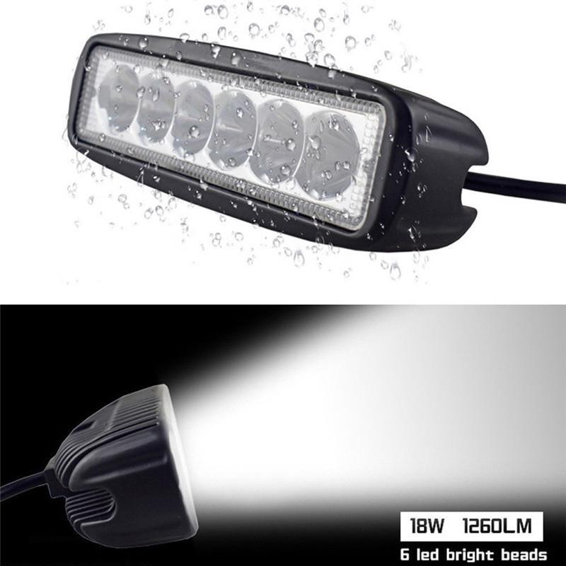 18W 6000K Led Work Light Bar Driving Lamp Fog Off Road Suv Car Boat Truck