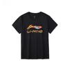 Li Ning Sports Fashion Series Letter Logo Cartoon Pattern Printed Casual Short Sleeve T-Shirt Unisex Tops Black AHSU837-1