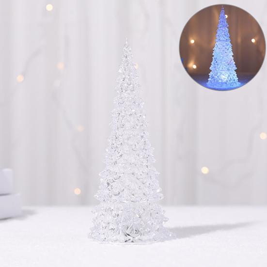 27CM Light Up Christmas Tree Colorful Lighting Battery Operated Holiday Home Decoration Acrylic LED Desktop Xmas Tree Lamp Ornament