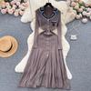 Fashion Autumn Winter Long Sleeve Knitted Maxi Dress Women Elegant Embroidery Pockets Long Sweater Dress Vestidos