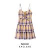 2025 Spring Women's European & American Style Plaid Sling Dress