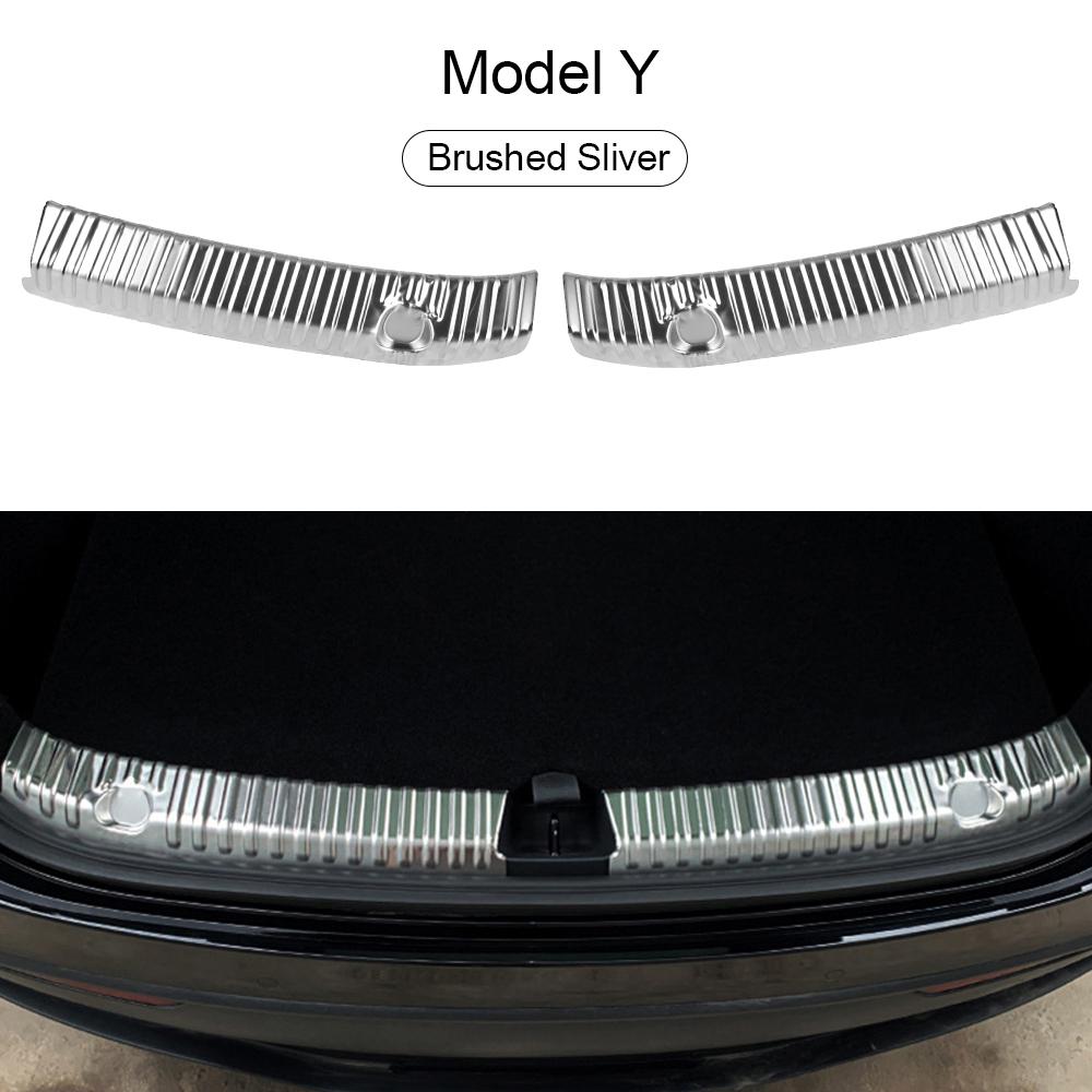 Car Door Edge Protector 2Pcs Car Accessories Auto Rear Bumper Foot Plate Rear Trunk Sill Guard Cover For Tesla Model 3/Model Y