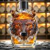 300ml Whiskey Bottle Decanter Wolf Head Shape High Borosilicate Glass Wine Bottle Leak-Proof Seal Whiskey Decanter