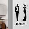 Matte Acrylic Bathroom Sign Adhesive Restroom Door Toilet 3D Men Women Sign Business Restaurant Office Hotel Washroom Wall Gender Identification
