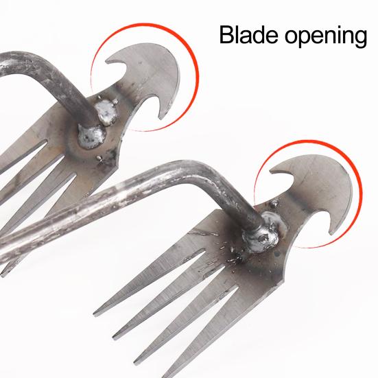 Инструмент для ленивой прополки, инструмент для прополки, двойного назначения, ручная мотыга для удаления сорняков, 4 зубца, кованая ручная машина из марганцевой стали
