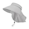 Outdoor Sun Bucket Hat for Women Men Large Brim Shawl Sun Hat Ice Silk UV Protection Sunshade Empty Top Cap Hiking Fishing Climb Visors Headwear