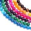 40/30/20/5Pcs 4/6/8/10/12mm Stripe Agates Stone Spacer Beads For Jewelry Mobile Phone Chain Wrist Strap Fashion Accessory Making
