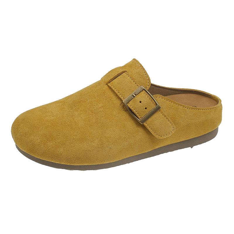 Retro French Baotou Half Slippers Women's 2025 New Summer Fashion Outer Wear Lazy Versatile Flat Thick Bottom Increase