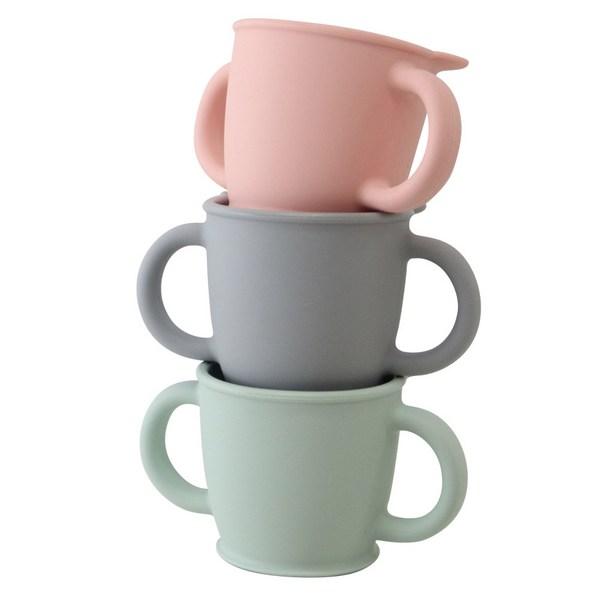 Organic Factory Silicone Bear Both Hand Cup, Pink, 1 Piece, Popular Korean Parenting Items