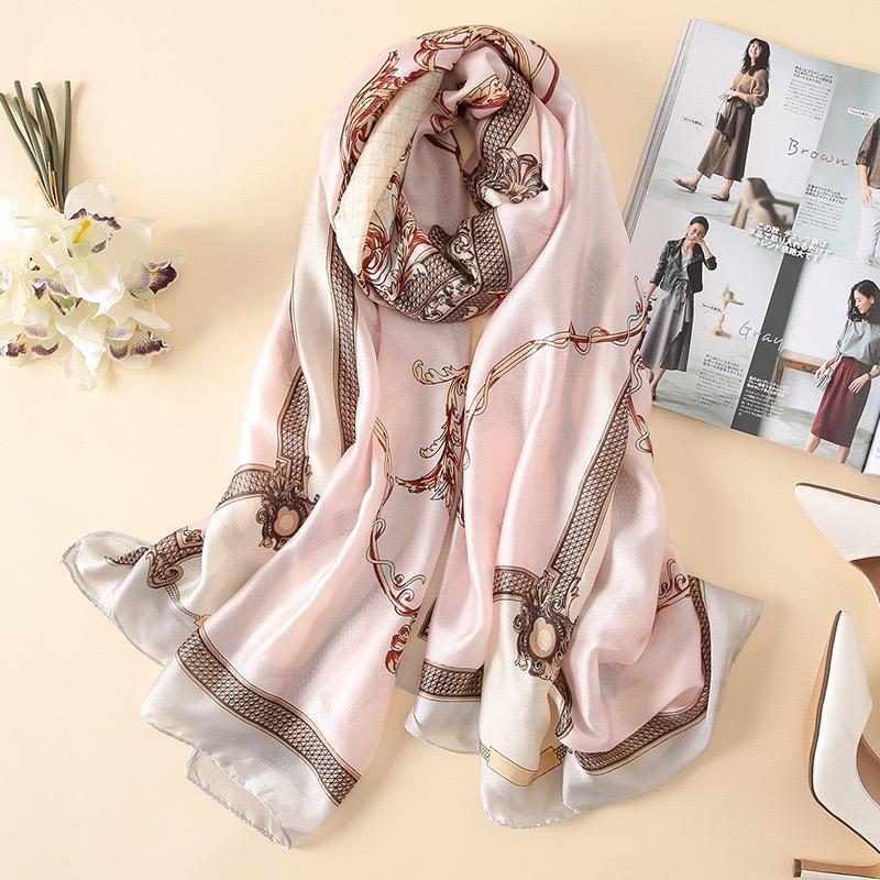 Spring Scarf Women's Luxury Design Polyester Material Smooth Scarf Soft Shawl Beach