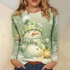 Long Sleeve Shirts For Women Cute Print Graphic Tees Blouses Casual Plus Size Basic Tops Pullover Christmas
