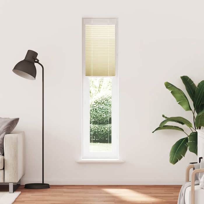 VidaXL Store Plissé Crème 50x200 Cm Largeur Du Tissu 49,4 Cm Polyester, Window Pleated Blind, Accordion Blind, Blind 4015303