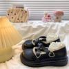 Round Head Small Leather Shoes Women's Shoes Foreign Style Design Sense Shallow Mouth Round Head Mary Jane Single Shoes