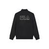 Logo Print Knitted Sports Stand Collar Jacket Men Jacket Black F11M038517GBK