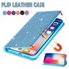 Glitter Bling Magnetic Wallet Flip Leather Case for Samsung iPhone Huawei Xiaomi