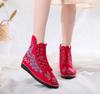 Ankle Boots for Women New Spring and Autumn Flat Bottom Cloth Shoes Ethnic Style Low Barrel Short Boots Embroidered Shoes Women