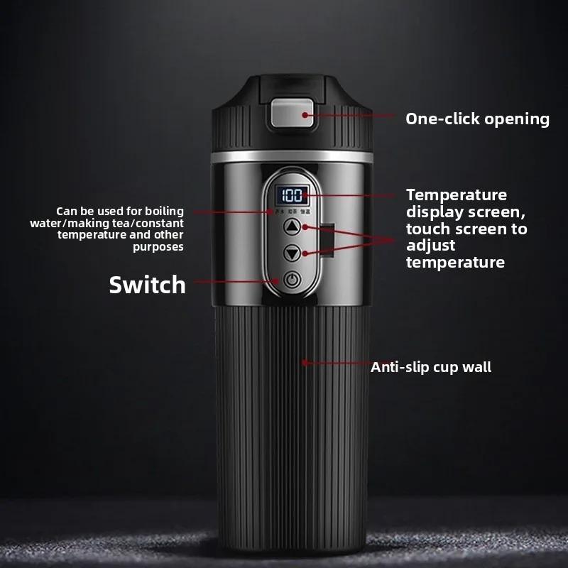 12В 24В Электрический чайник для автомобиля с подогревом 500 мл Кружка-нагреватель из нержавеющей стали Быстрый нагрев Стакан для воды для внедорожника Грузовика Кемпинга Путешествий Чайник