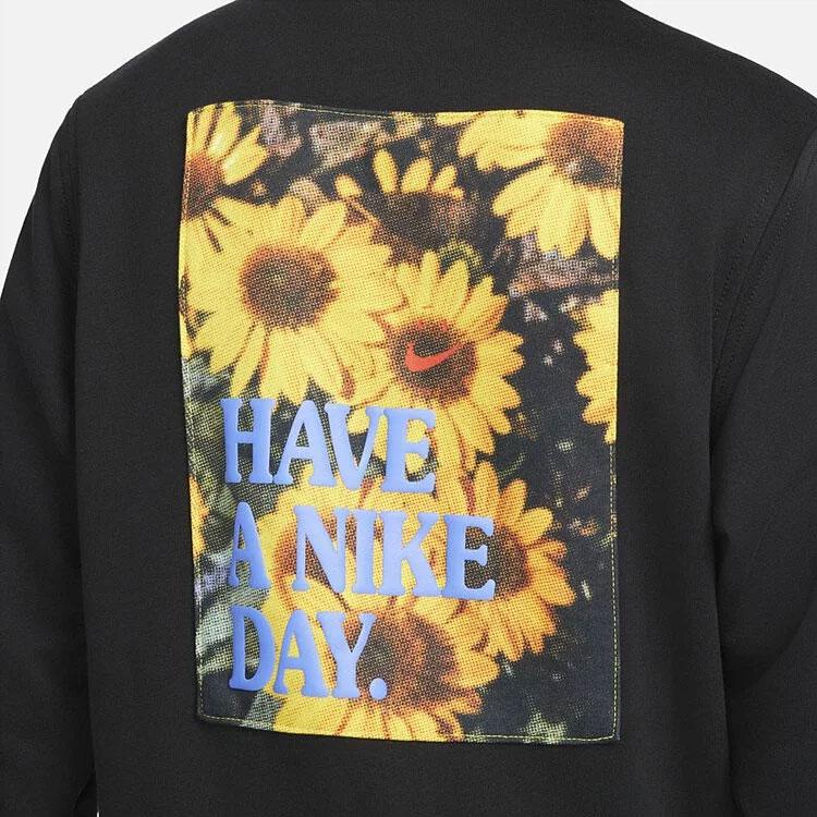 Nike Daisy Embroidery Sport Hoodie Pullover Men Tops Black DM4994-010