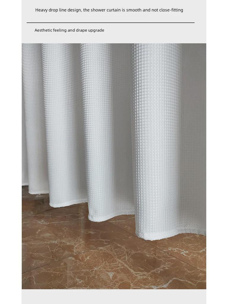 Waterproof Mildew-Resistant Waffle Shower Curtain, 240g
