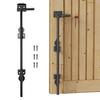 12 Inch Fence Gate Latch Metal Cane Bolt Gate Drop Rod Weatherproof Gate Locks Kit for Wooden Fences Single or Double Gates