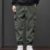 Fall Winter Men Cargo Pants Loose Drawstring Elastic Waist Plus Size Joggers Thickened