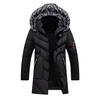 Fashion Winter Jacket Men Fur Collar Hooded Long Coat Velvet Warm Parka Men Punk Style Hip Hop