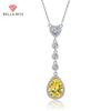 Drop Shaped Zircon Pendant Necklace Multiple Colour Fashion Wedding Engagement Jewelry