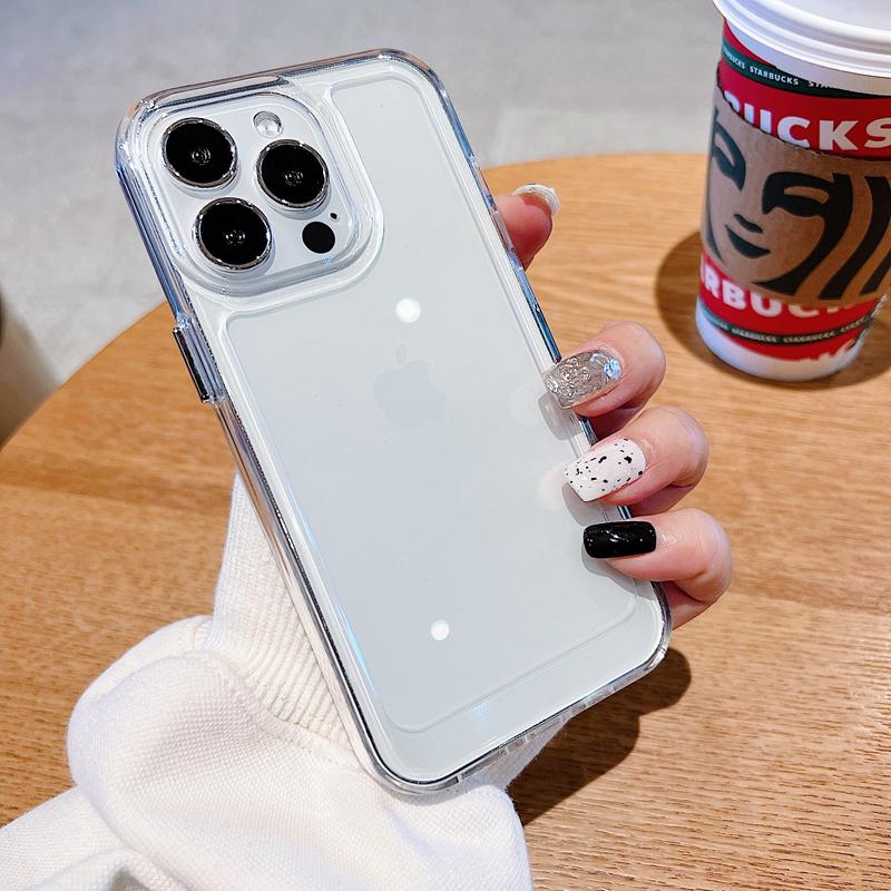 Luxury Transparent Shockproof Armor Case for IPhone 16 15 14 13 Clear Bumper Hard Acrylic Cover