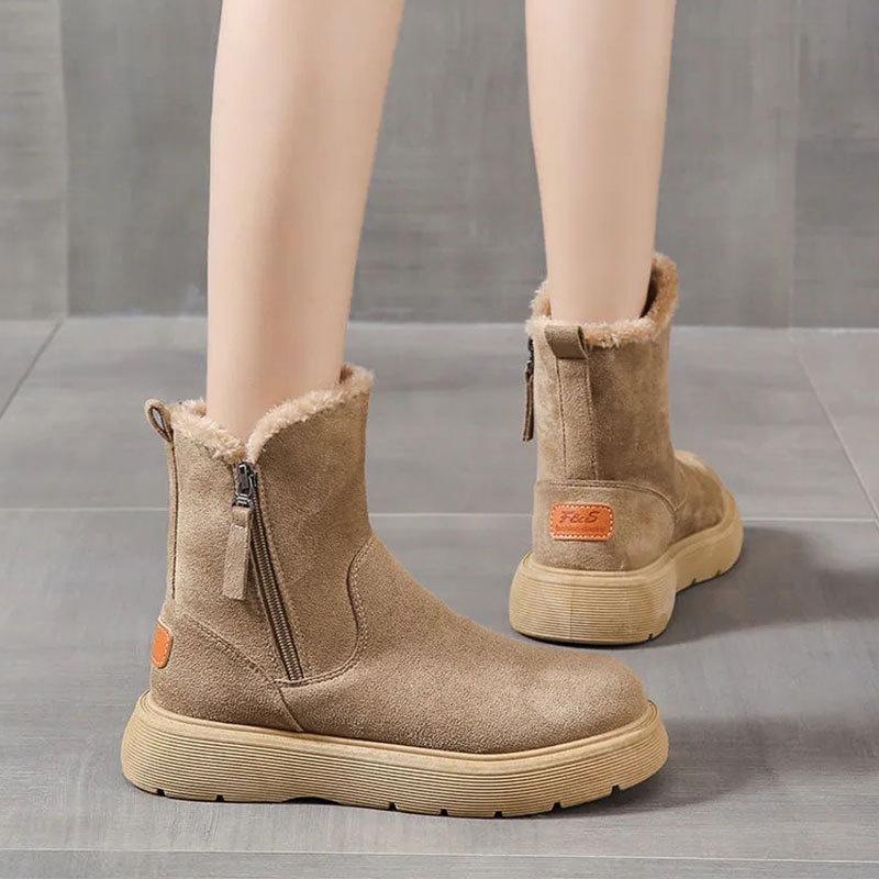 Snow Boots Women's New Winter All-Matching Waterproof Non-Slip Velvet Thickening Western Style Warm Cotton Shoes Women's Shoes